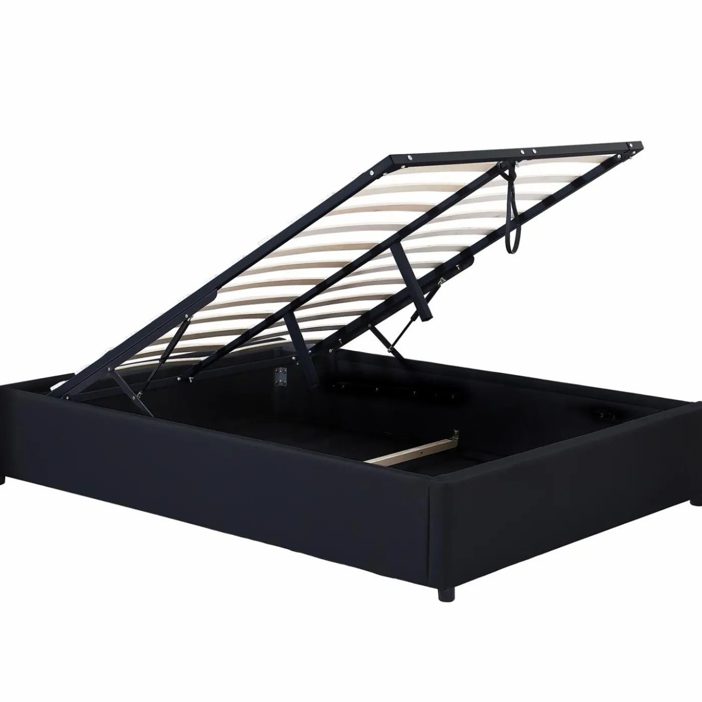 Sommier coffre de rangement 140x190 cm noir