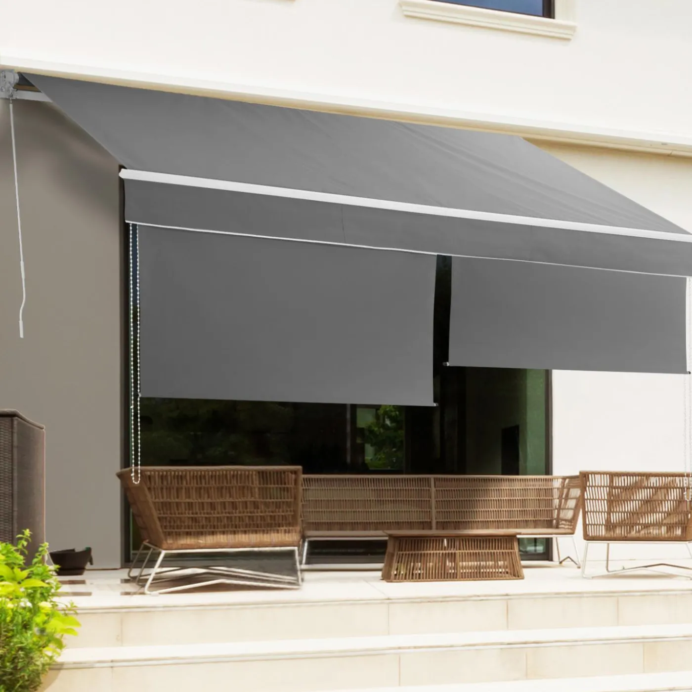 Store banne gris anthracite 4x3 m