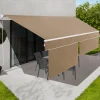 Store banne manuel 4x3 m taupe avec lambrequin de 150 cm