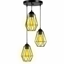 Suspension lampes forme diamant