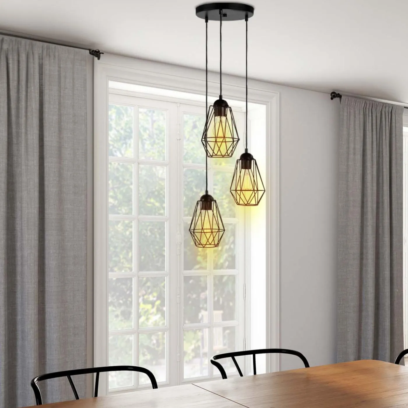 Suspension lampes forme diamant