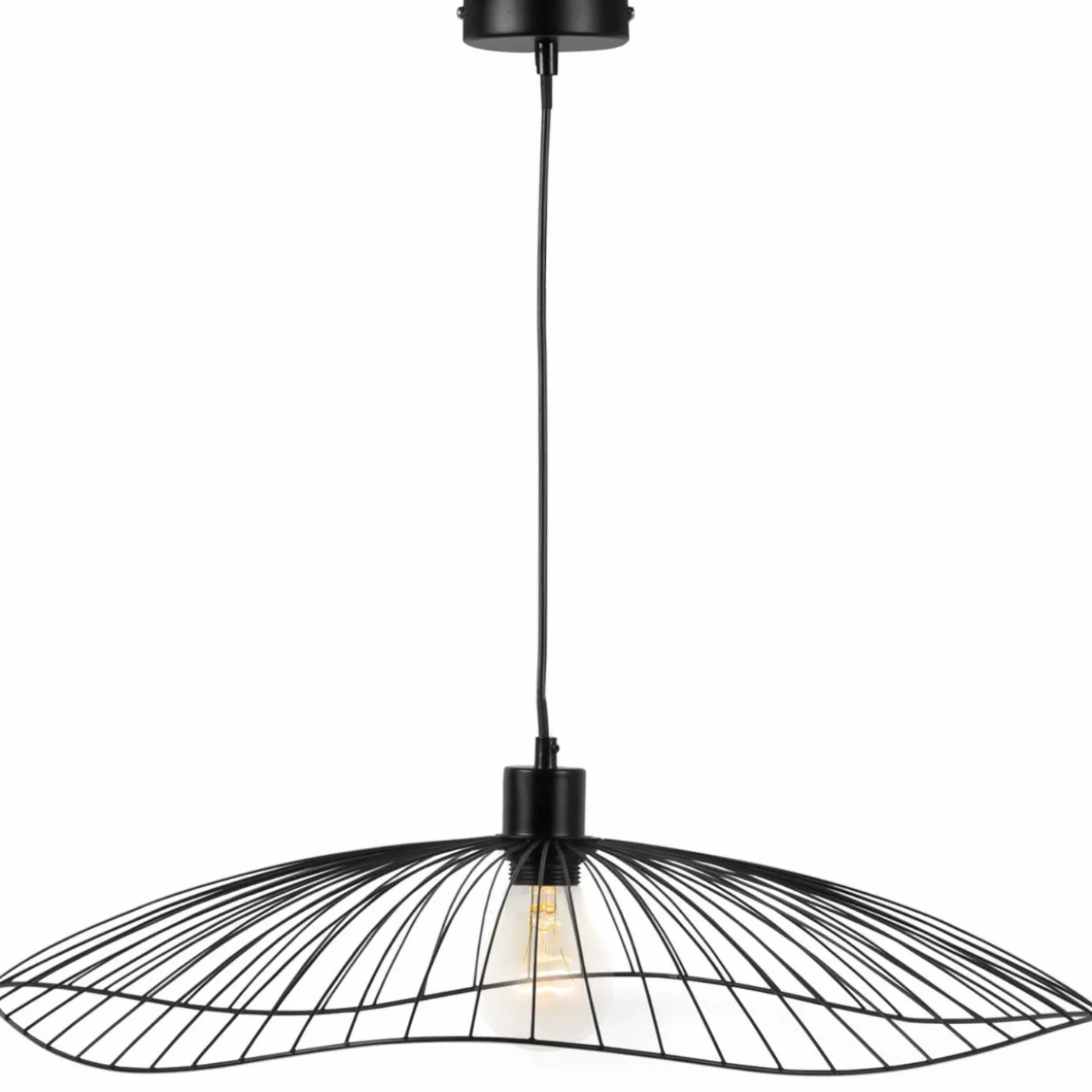 Suspension luminaire filaire noire