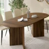 Table à manger extensible ovale MARTHE 6 -10 personnes noyer
