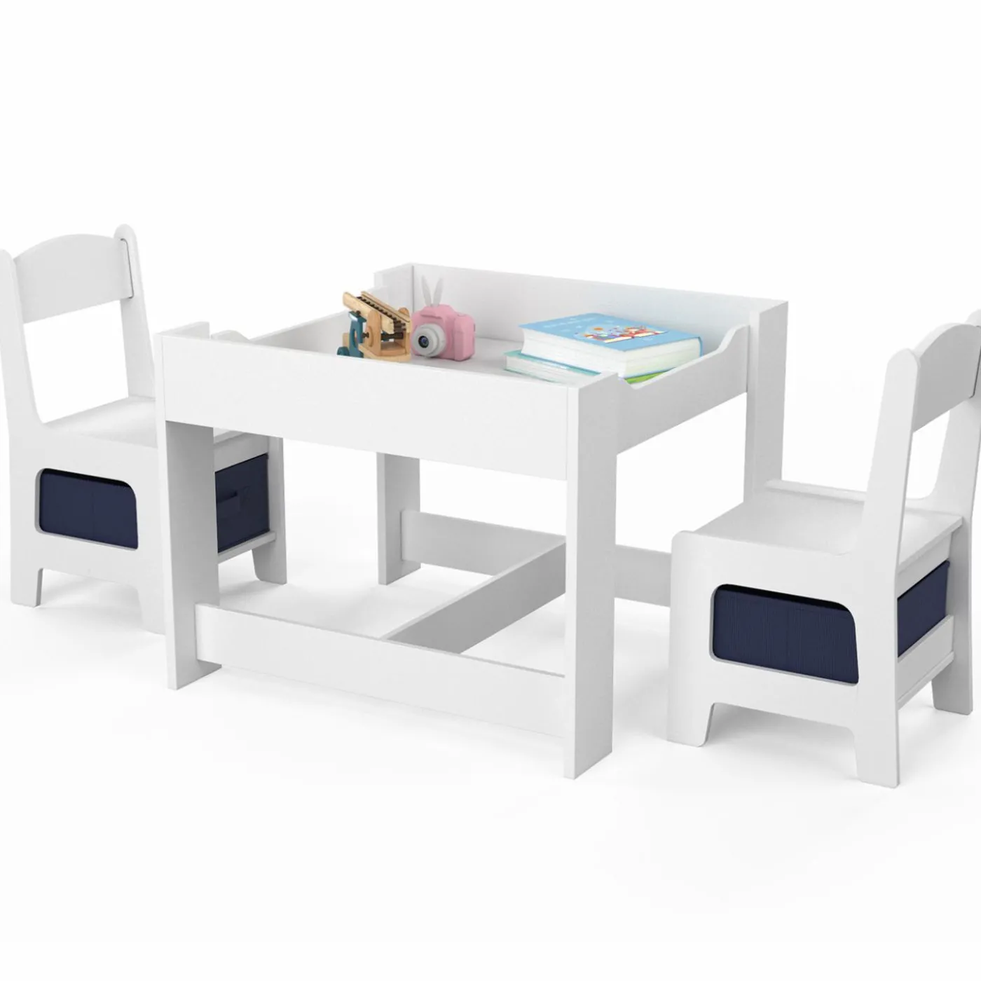 Table à dessin pour enfant avec 2 chaises et bacs de rangement