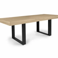 Table à manger 4 à 8 personnes bois et noir