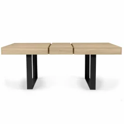 Table à manger 4 à 8 personnes bois et noir