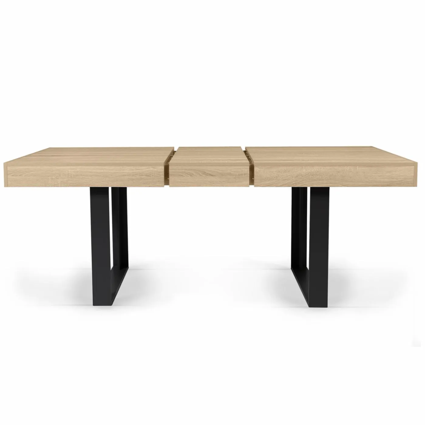 Table à manger 4 à 8 personnes bois et noir