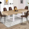 Table à manger 6 à 10 personnes bois et blanc