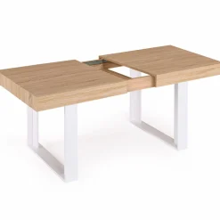 Table à manger 6 à 10 personnes bois et blanc
