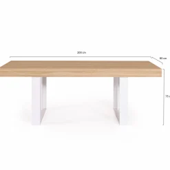 Table à manger 6 à 10 personnes bois et blanc