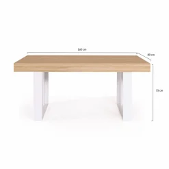 Table à manger 6 à 10 personnes bois et blanc