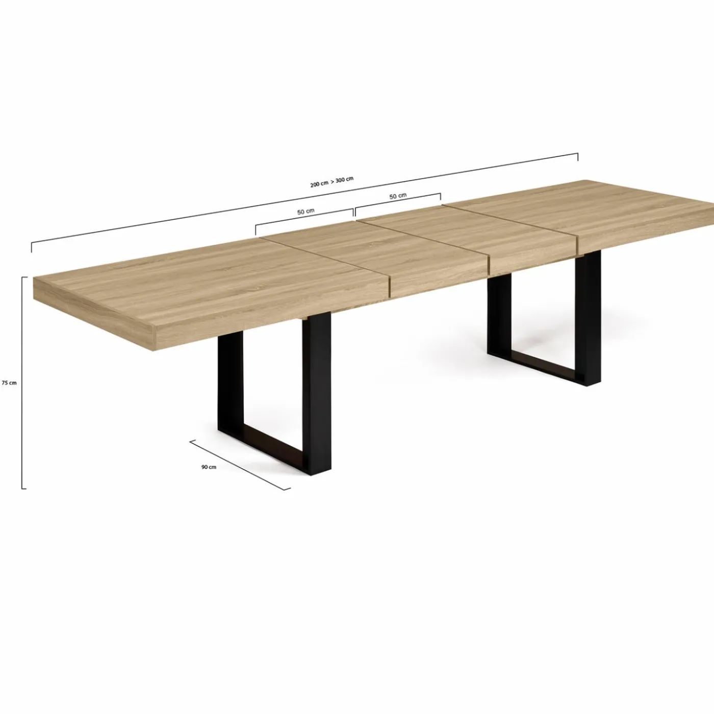 Table à manger 10 à 12 personnes bois et noir