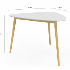 Table à manger 4 personnes plateau blanc