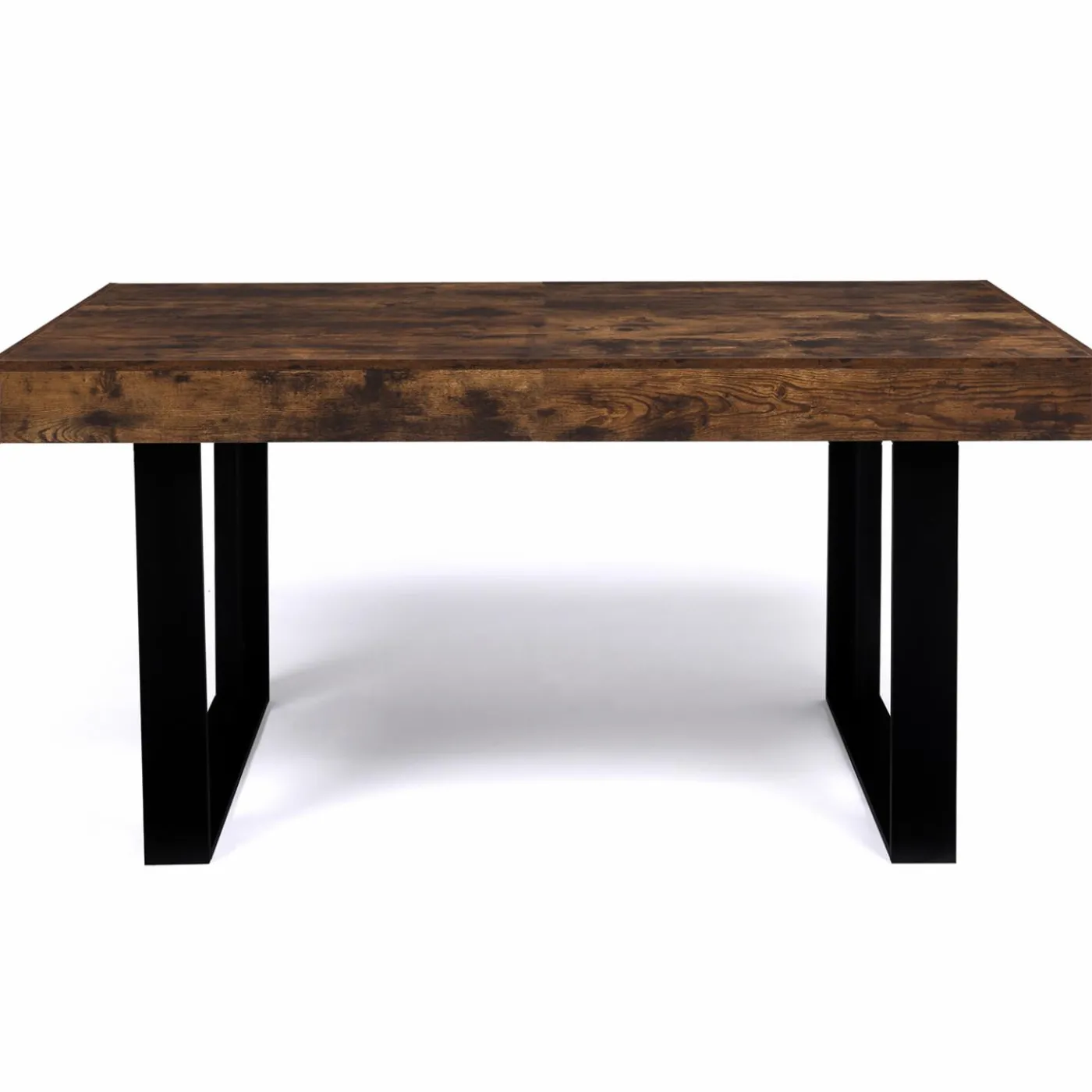 Table à manger 6 personnes bois effet vieilli et noir