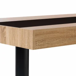 Table à manger 10 personnes en bois avec bande centrale noire