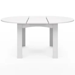 Table à manger blanche extensible ronde pour 4-8 personnes