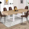 Table à manger bois 10 personnes pieds blancs