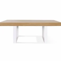 Table à manger bois 10 personnes pieds blancs