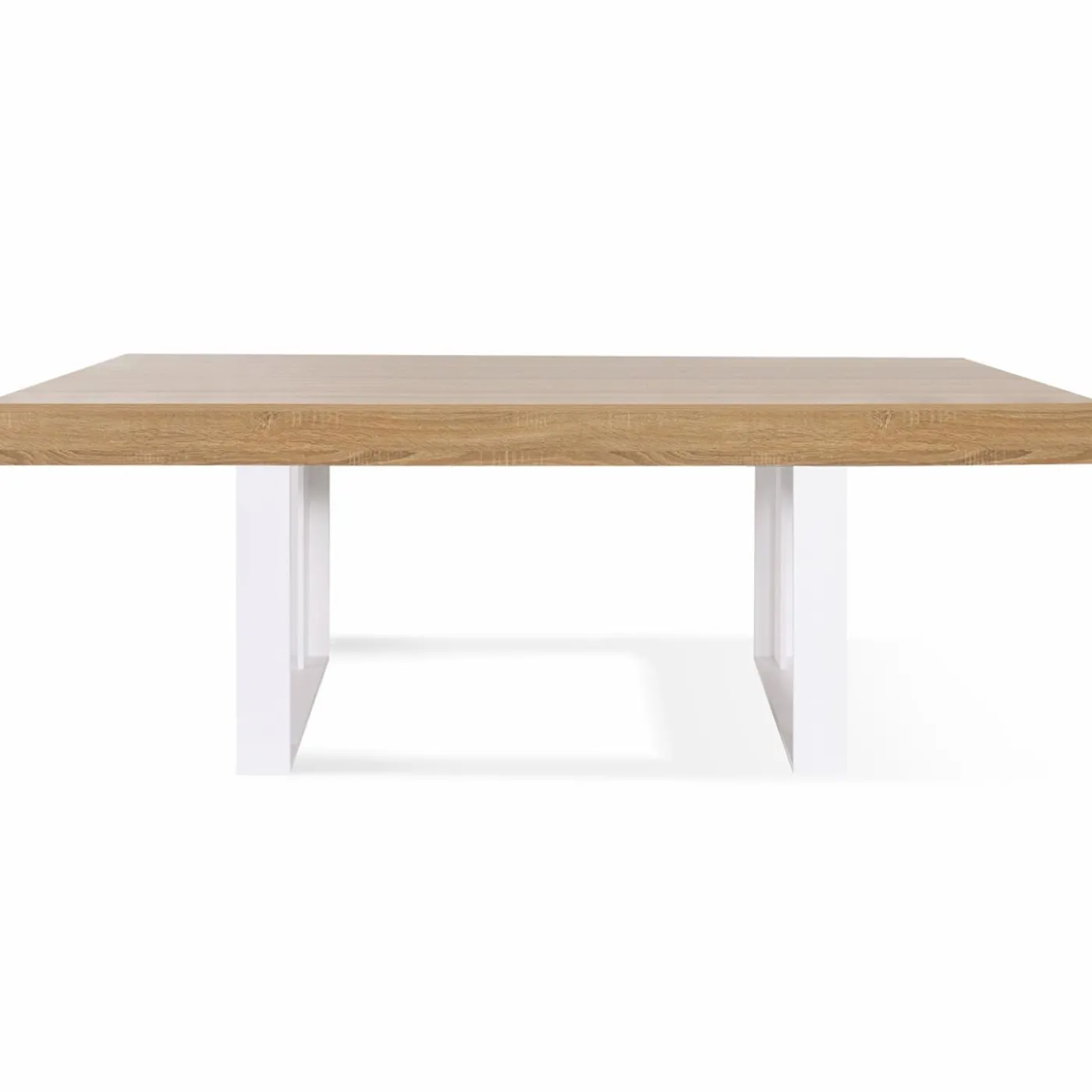 Table à manger bois 10 personnes pieds blancs