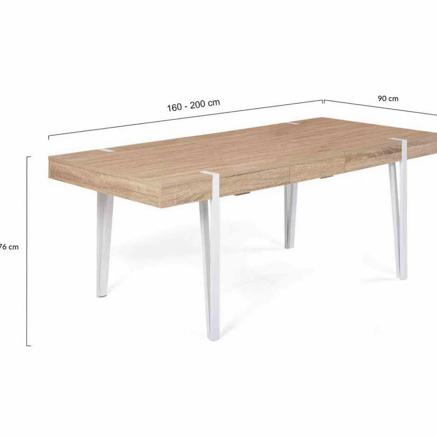 Table à manger bois clair extensible 6-10 personnes avec pied épingle