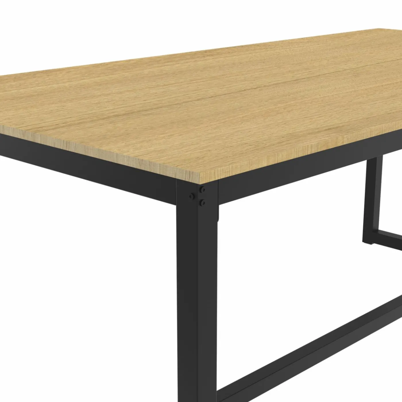 Table à manger bois et métal noir 150 cm