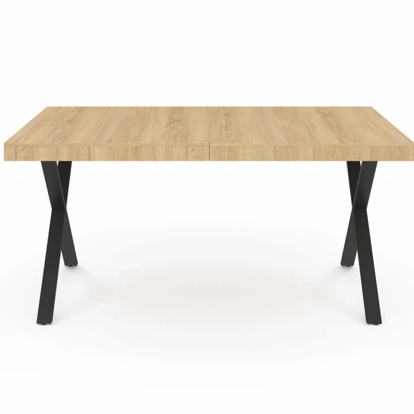 Table à manger bois et métal noir 160 cm