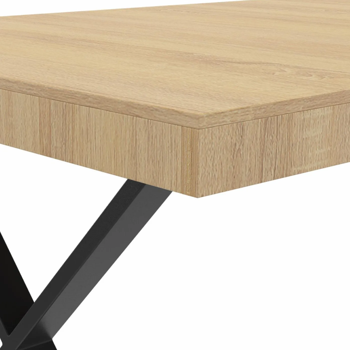 Table à manger bois et métal noir 160 cm