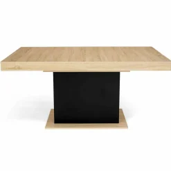 Table à manger bois et noir 8 personnes 160 cm