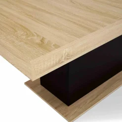Table à manger bois et noir 8 personnes 160 cm