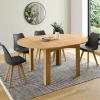 Table à manger bois extensible ronde pour 4-8 personnes