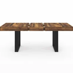 Table à manger bois foncé extensible 6-10 personnes 160-200 cm