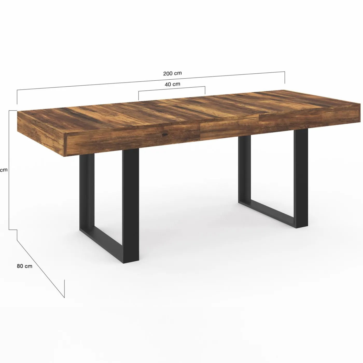 Table à manger bois foncé extensible 6-10 personnes 160-200 cm