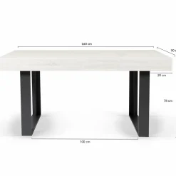Table à manger bois gris 160 cm