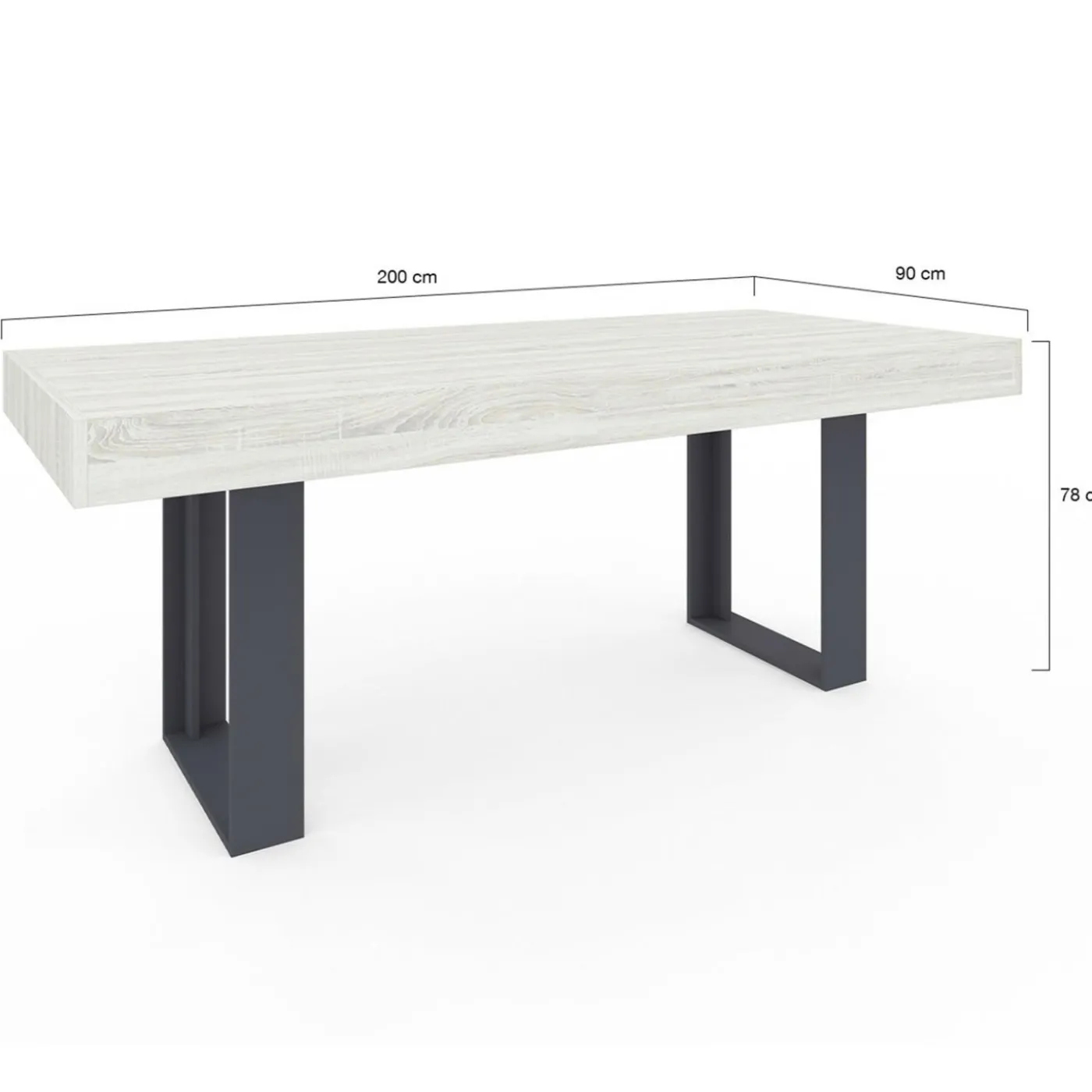 Table à manger bois gris 200 cm
