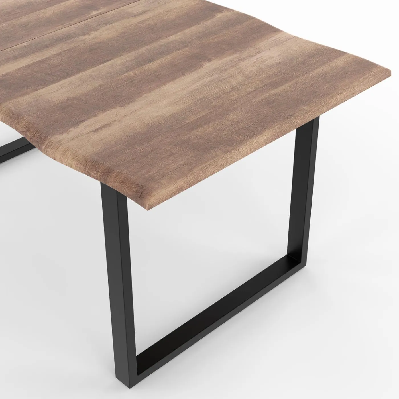Table à manger effet bois brut 6 personnes