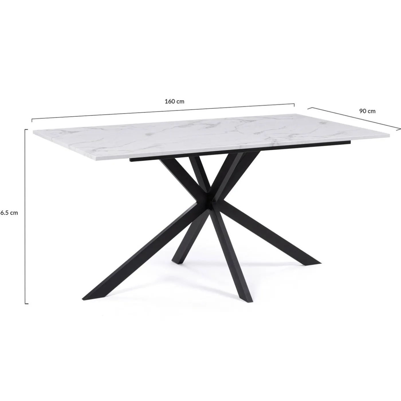 Table à manger effet marbre blanc