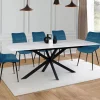 Table à manger extensible effet marbre blanc