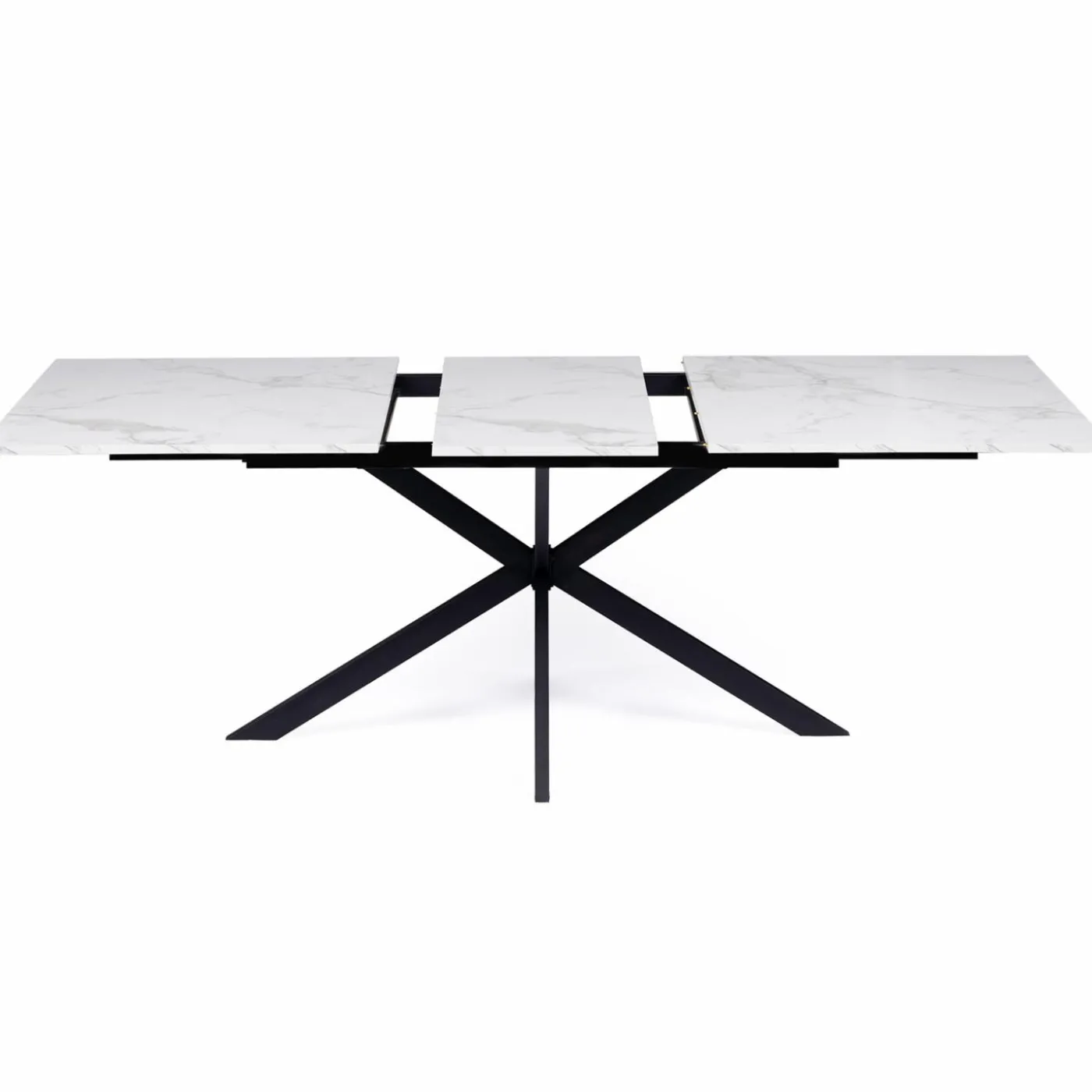 Table à manger extensible effet marbre blanc
