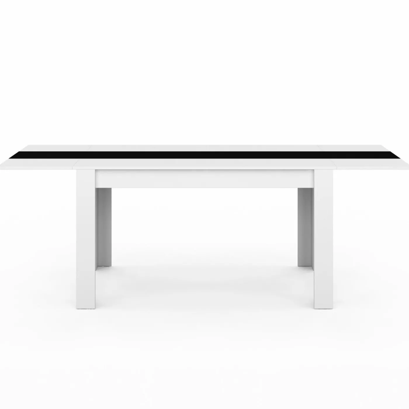 Table à manger extensible rectangle blanche et noire 6-10 personnes 140-220 cm