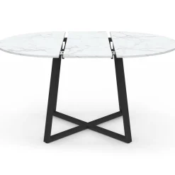 Table à manger extensible ronde 4-8 personnes noire