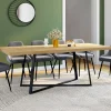 Table à manger extensible rectangle 160-200 cm 6-10 personnes bois et noir
