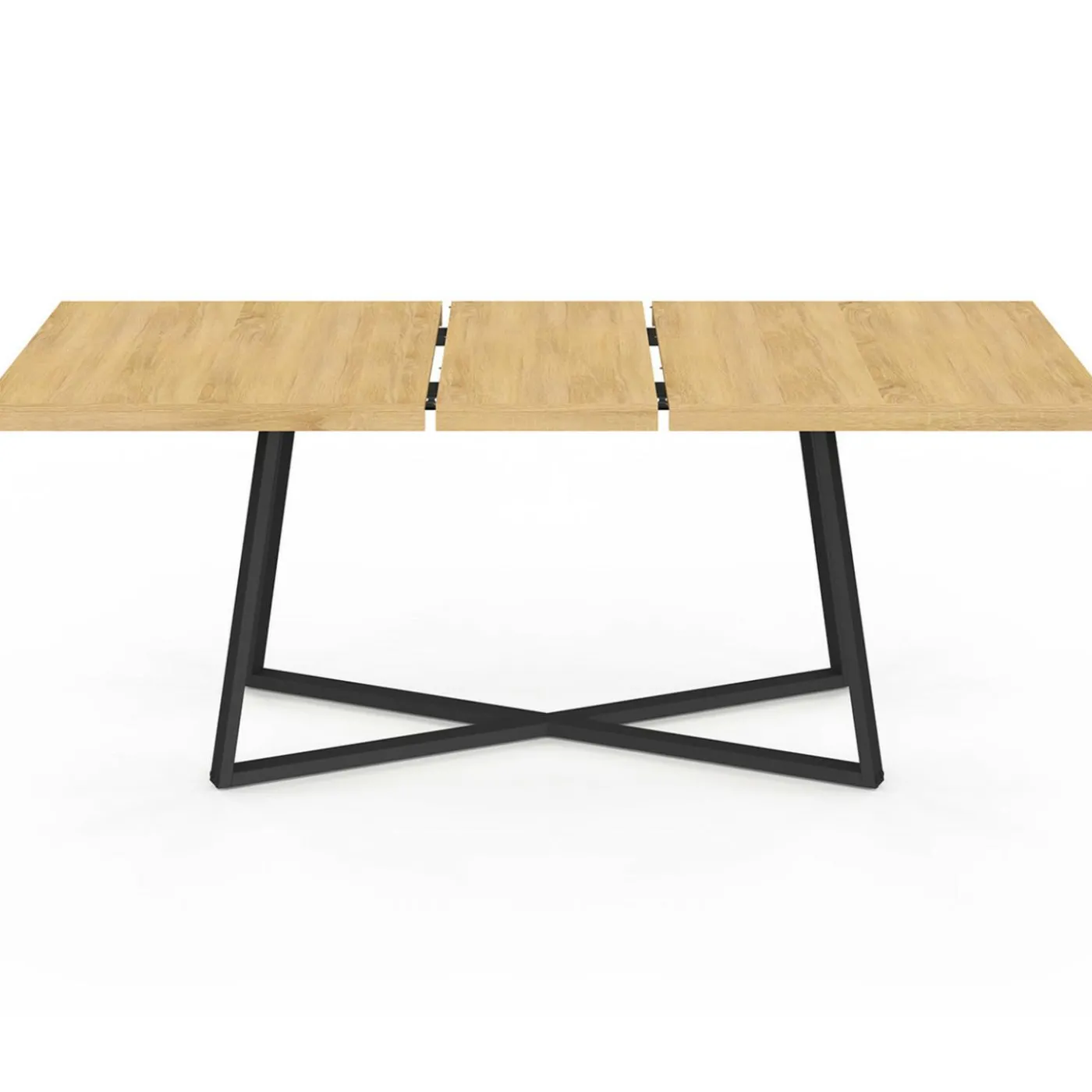 Table à manger extensible rectangle 160-200 cm 6-10 personnes bois et noir