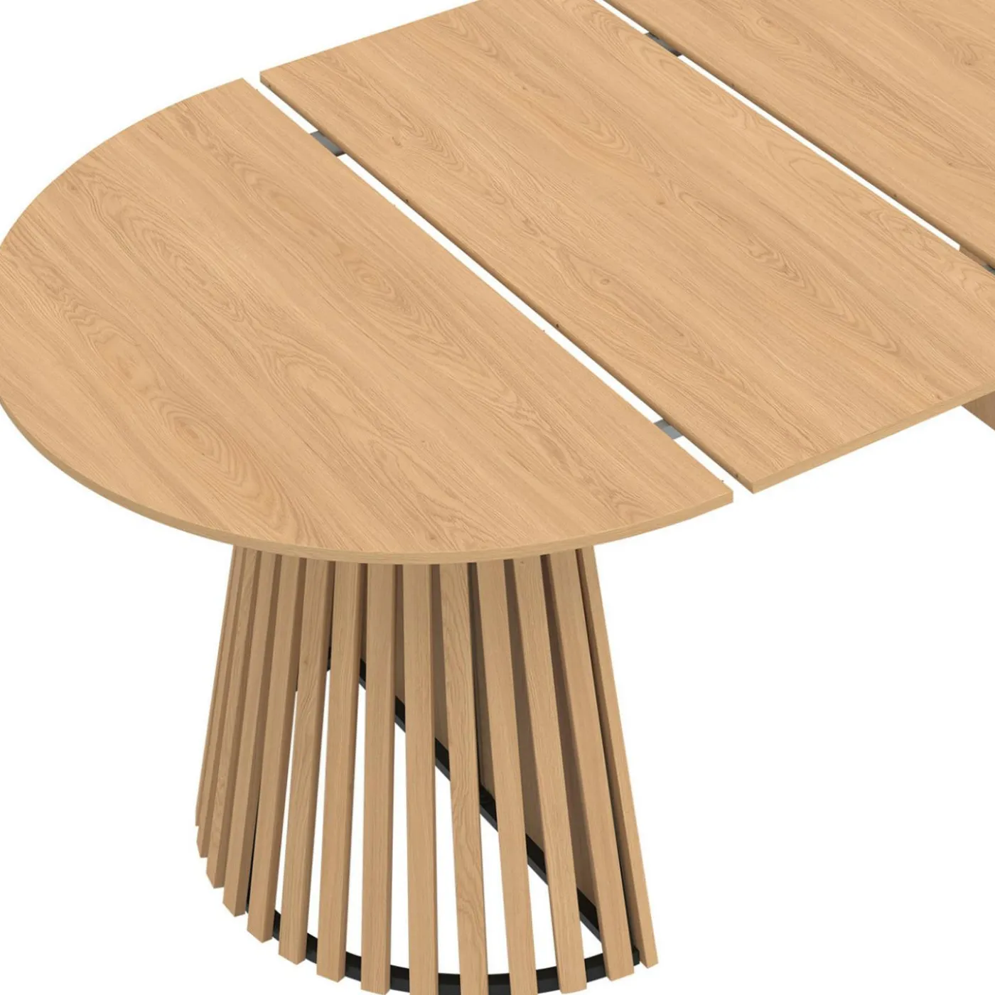 Table à manger extensible ronde 4-10 personnes pied bois 110-200 cm