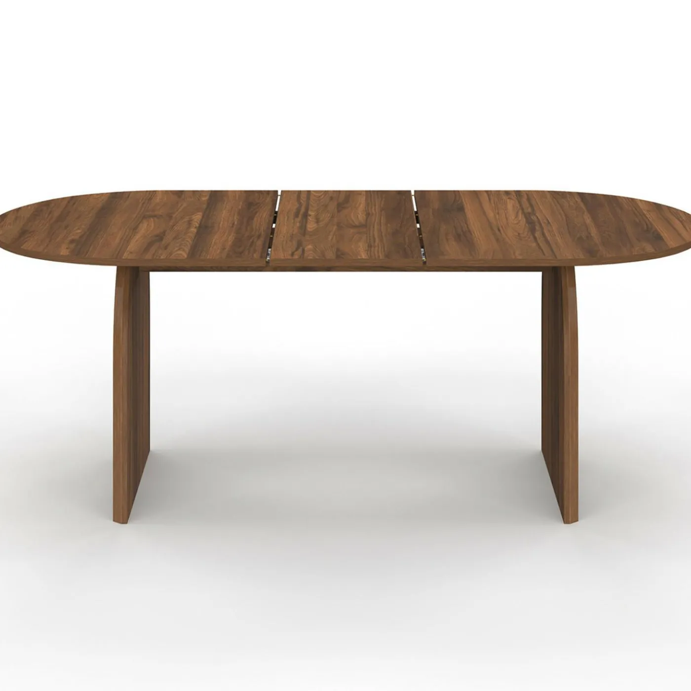 Table à manger extensible japandi ovale 6-10 personnes noyer 160 - 200 cm