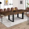 Table à manger extensible rectangle bois et noir