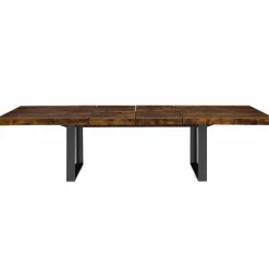 Table à manger extensible rectangle bois et noir