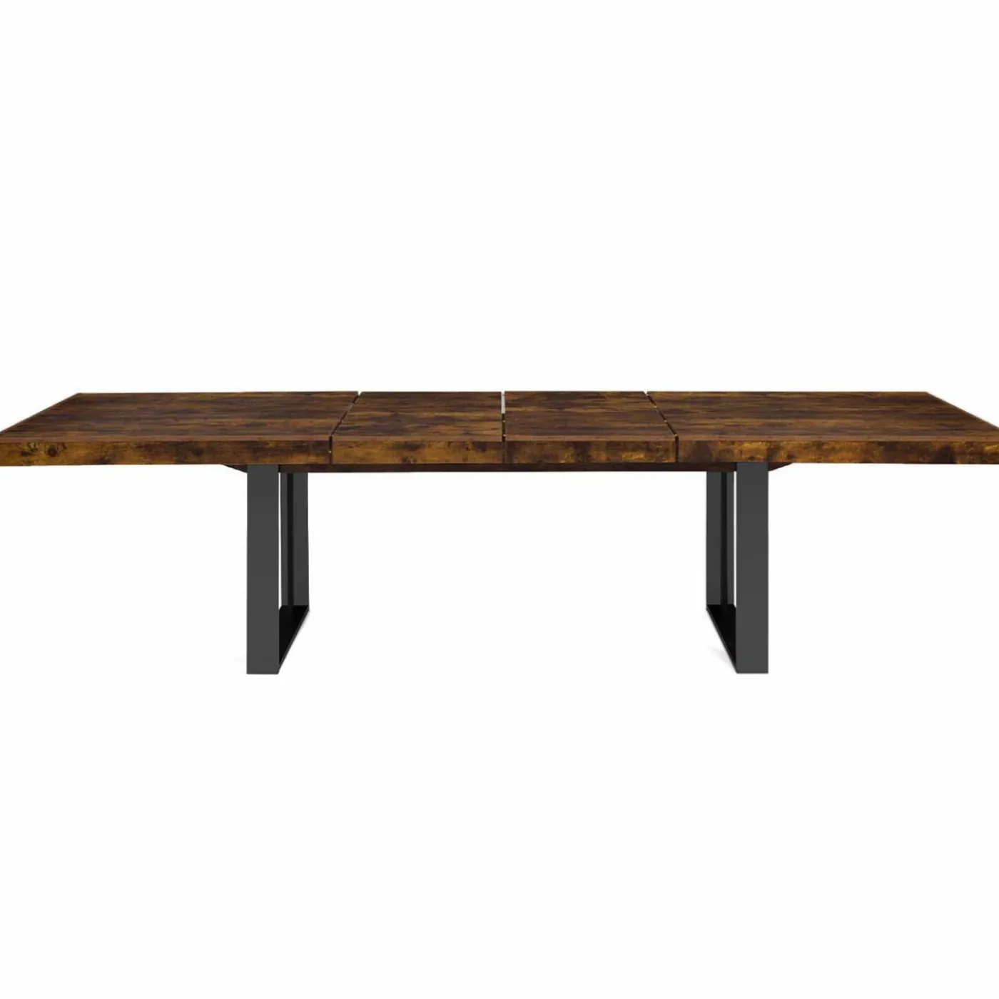 Table à manger extensible rectangle bois et noir