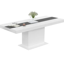 Table à manger extensible rectangle blanche 160x200 cm