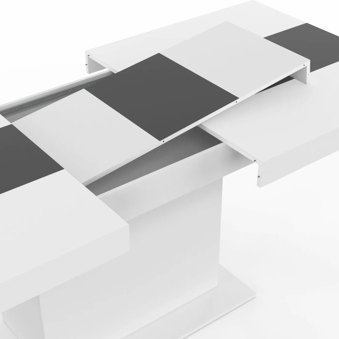Table à manger extensible rectangle blanche 160x200 cm
