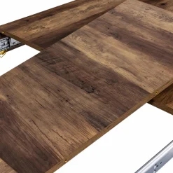 Table à manger extensible en bois pieds épingle noir 8-12 personnes 200-240 cm